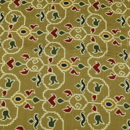 Raw Silk Ikkat Print Fabric