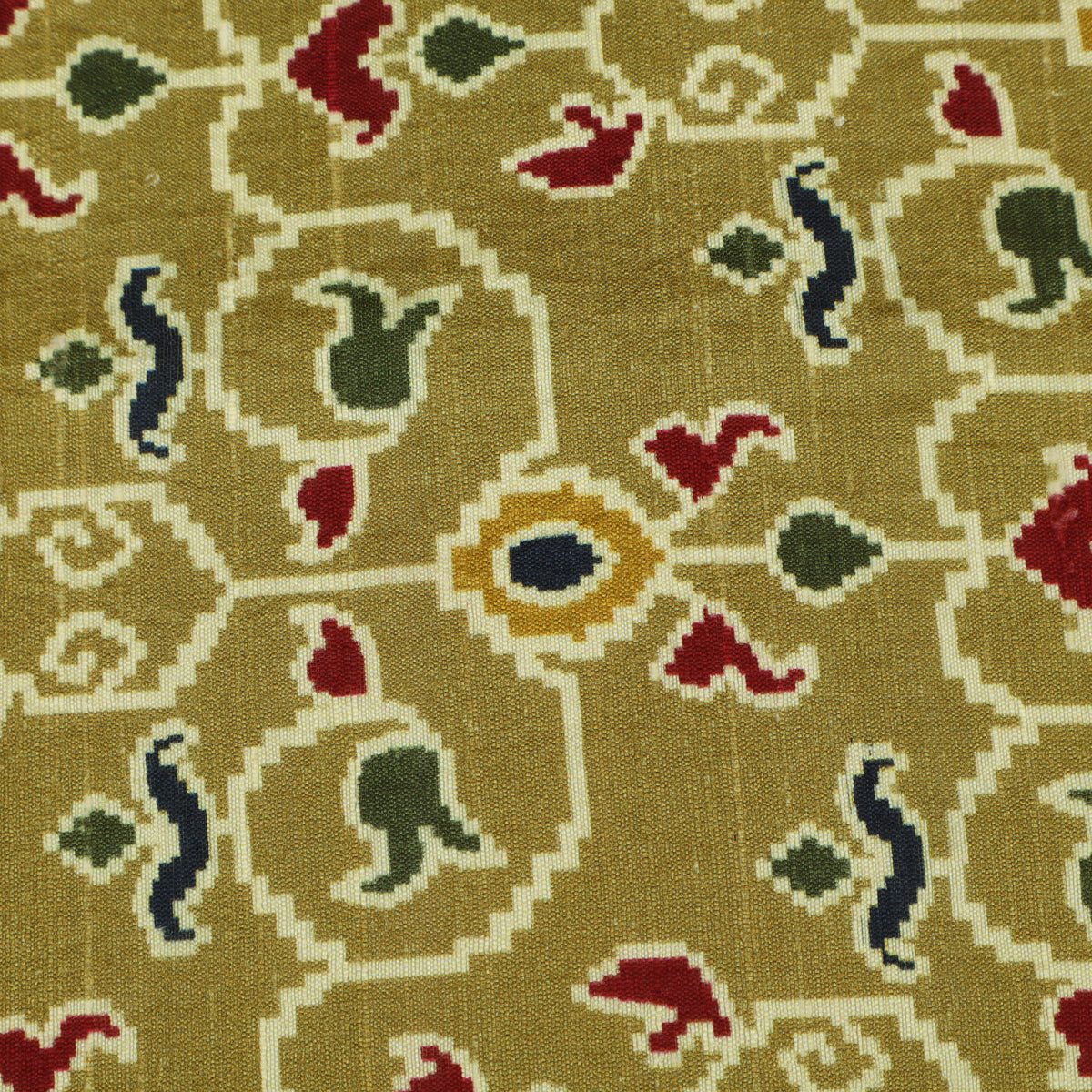 Raw Silk Ikkat Print Fabric