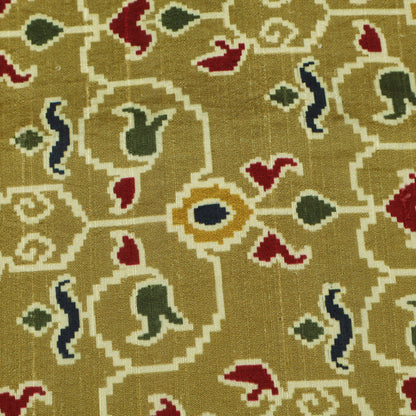 Raw Silk Ikkat Print Fabric