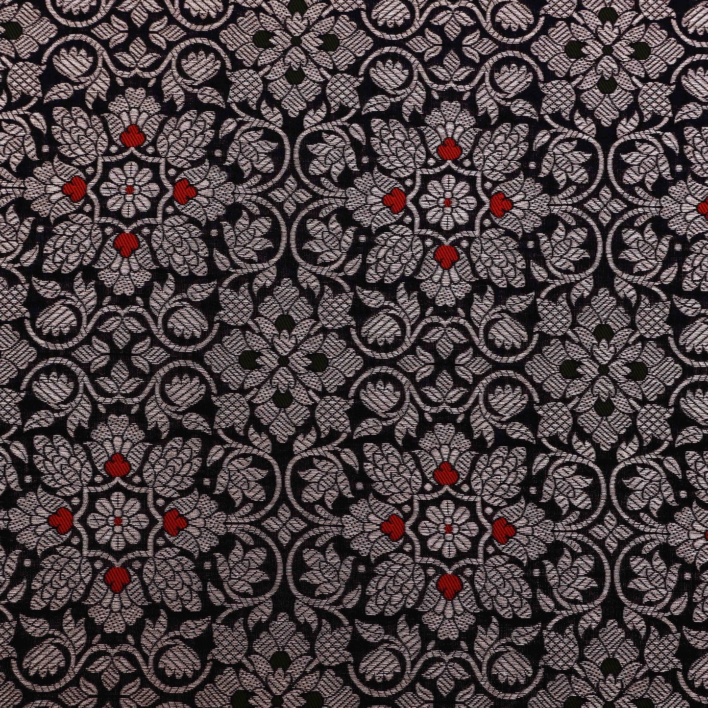 Navy Blue Color Brocade Fabric