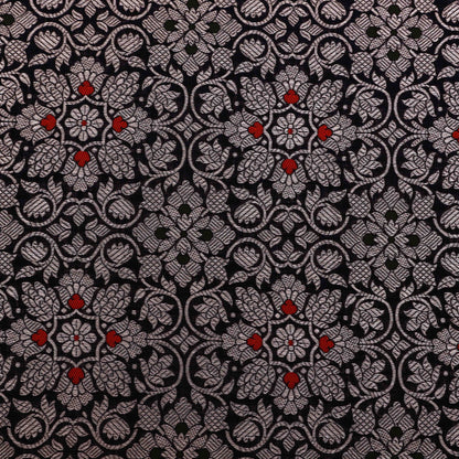 Navy Blue Color Brocade Fabric