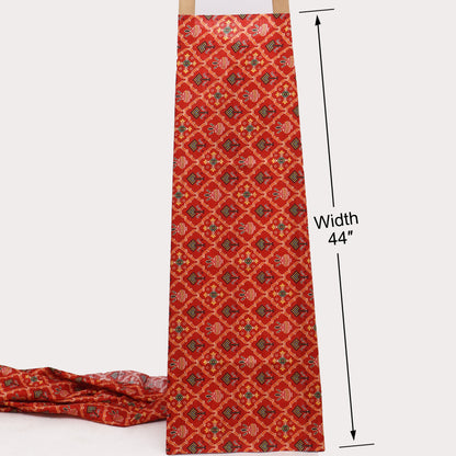 Raw Silk Ikkat Print Fabric