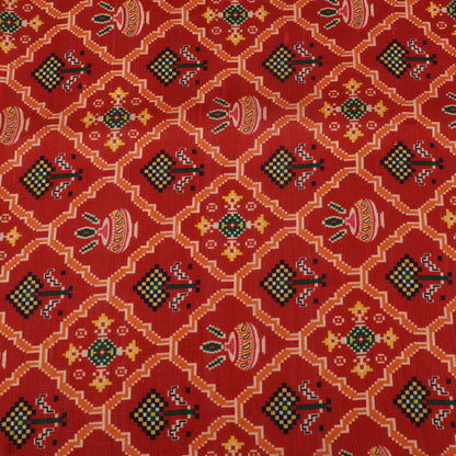 Raw Silk Ikkat Print Fabric