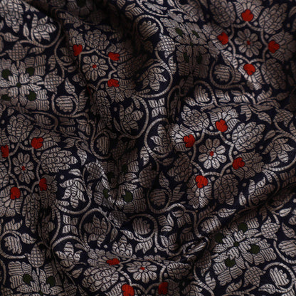 Navy Blue Color Brocade Fabric
