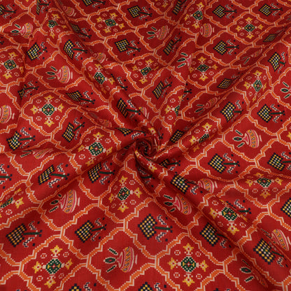 Raw Silk Ikkat Print Fabric