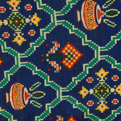 Raw Silk Ikkat Print Fabric