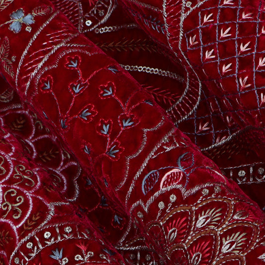 Rani Color Velvet Embroidery Fabric