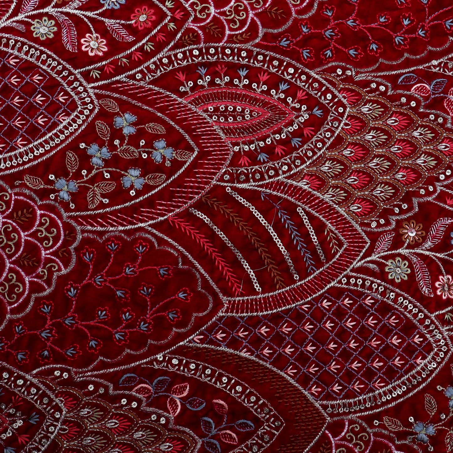 Rani Color Velvet Embroidery Fabric