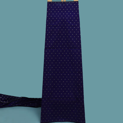 Royal Blue Color Katan Meena Brocade Fabric