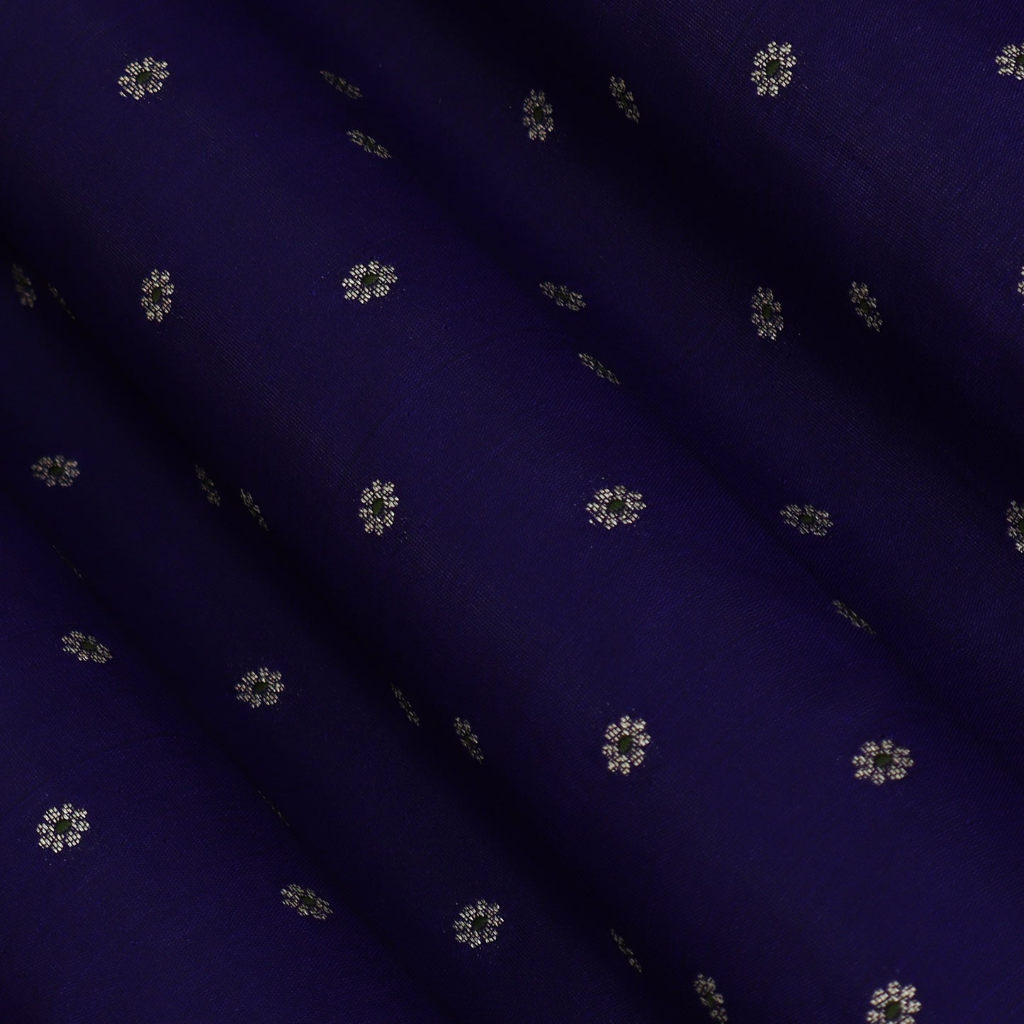 Royal Blue Color Katan Meena Brocade Fabric