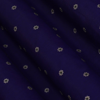 Royal Blue Color Katan Meena Brocade Fabric