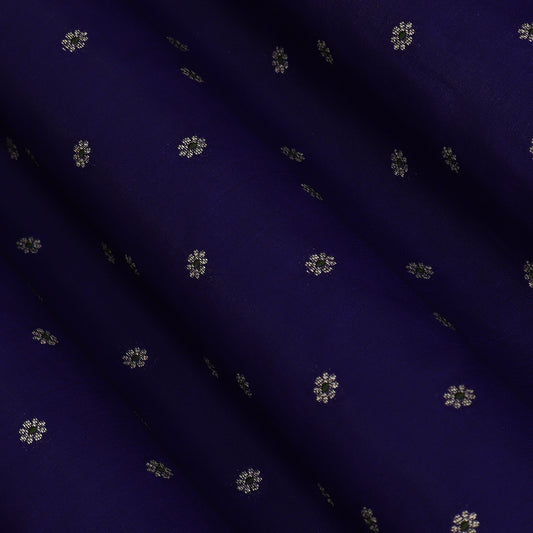 Royal Blue Color Katan Meena Brocade Fabric