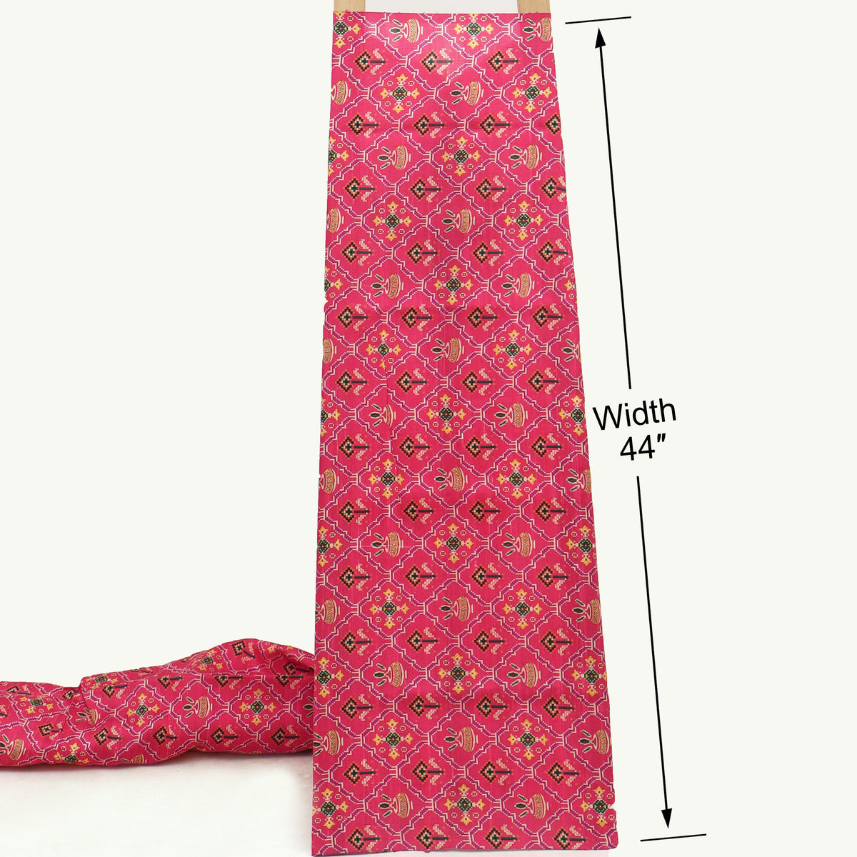 Raw Silk Ikkat Print Fabric