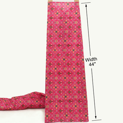 Raw Silk Ikkat Print Fabric