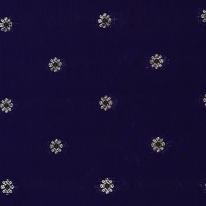 Royal Blue Color Katan Meena Brocade Fabric