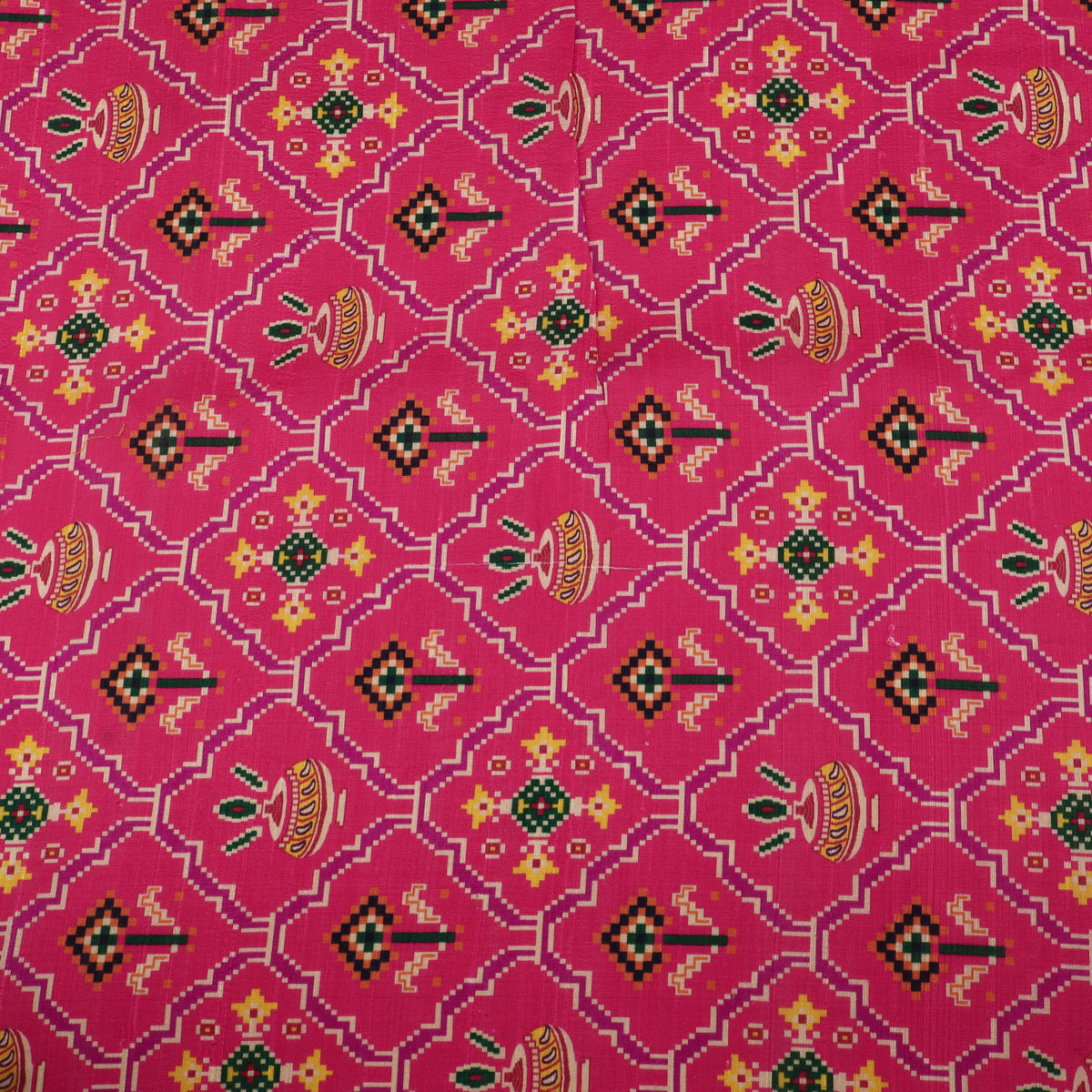 Raw Silk Ikkat Print Fabric