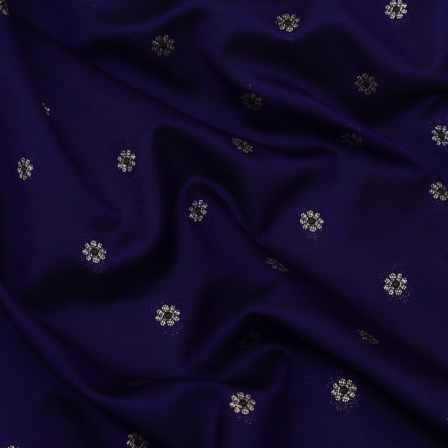 Royal Blue Color Katan Meena Brocade Fabric