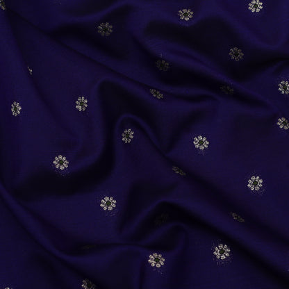 Royal Blue Color Katan Meena Brocade Fabric