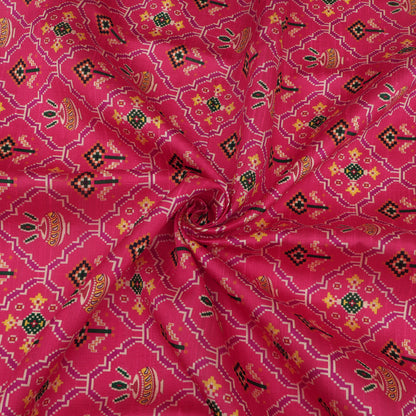 Raw Silk Ikkat Print Fabric