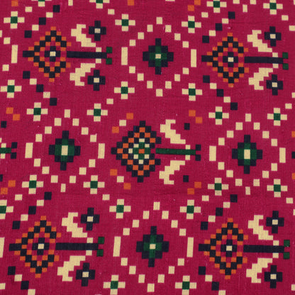 Raw Silk Ikkat Print Fabric