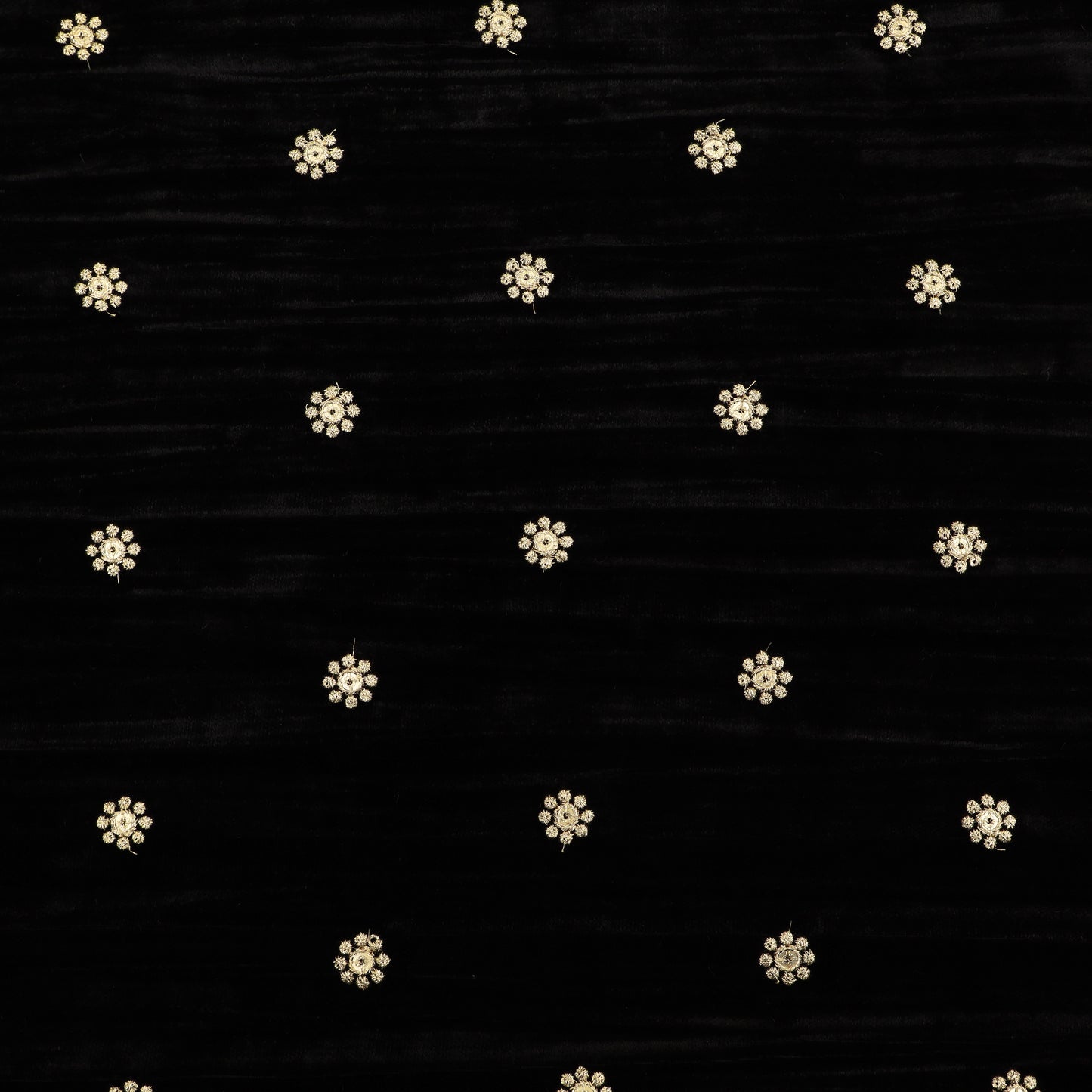 Black Color Velvet Booti Fabric