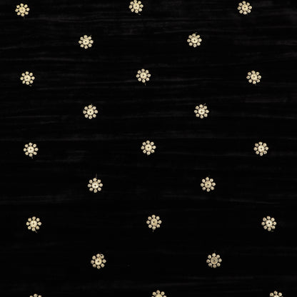 Black Color Velvet Booti Fabric