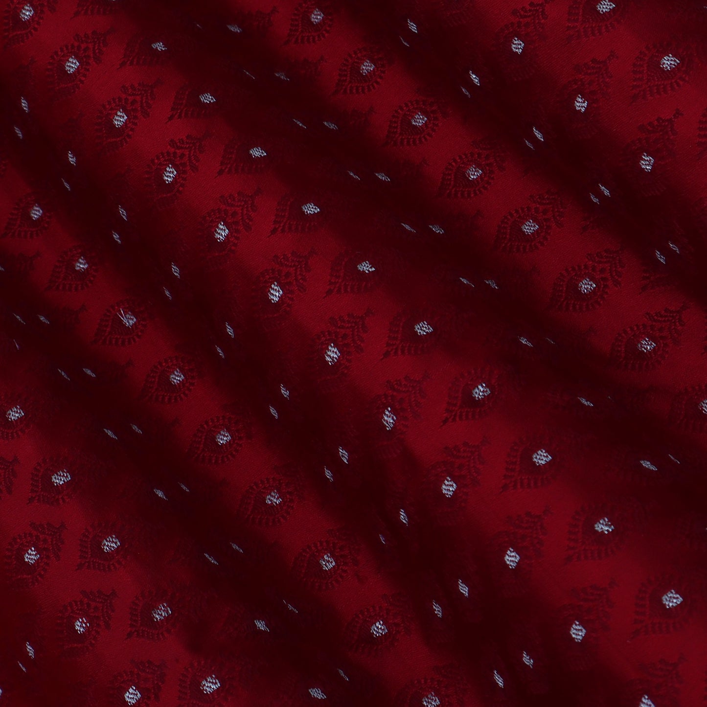 Maroon Color  Brocade Fabric