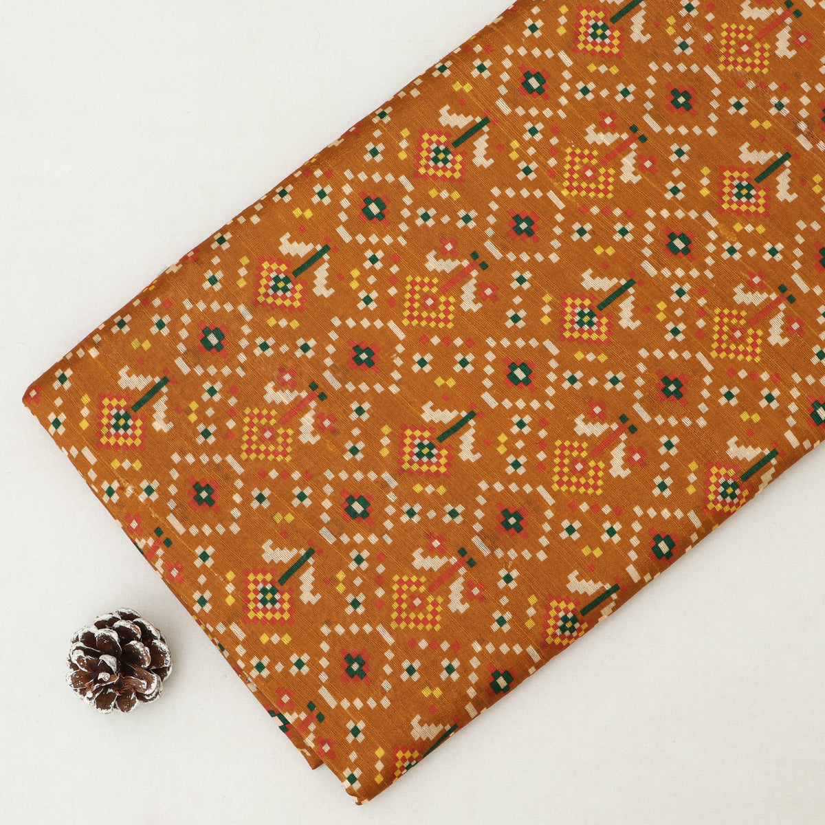 Raw Silk Ikkat Print Fabric