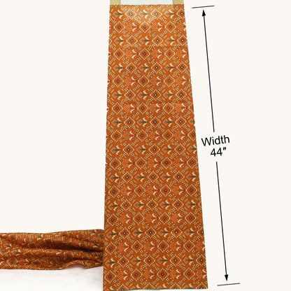Raw Silk Ikkat Print Fabric
