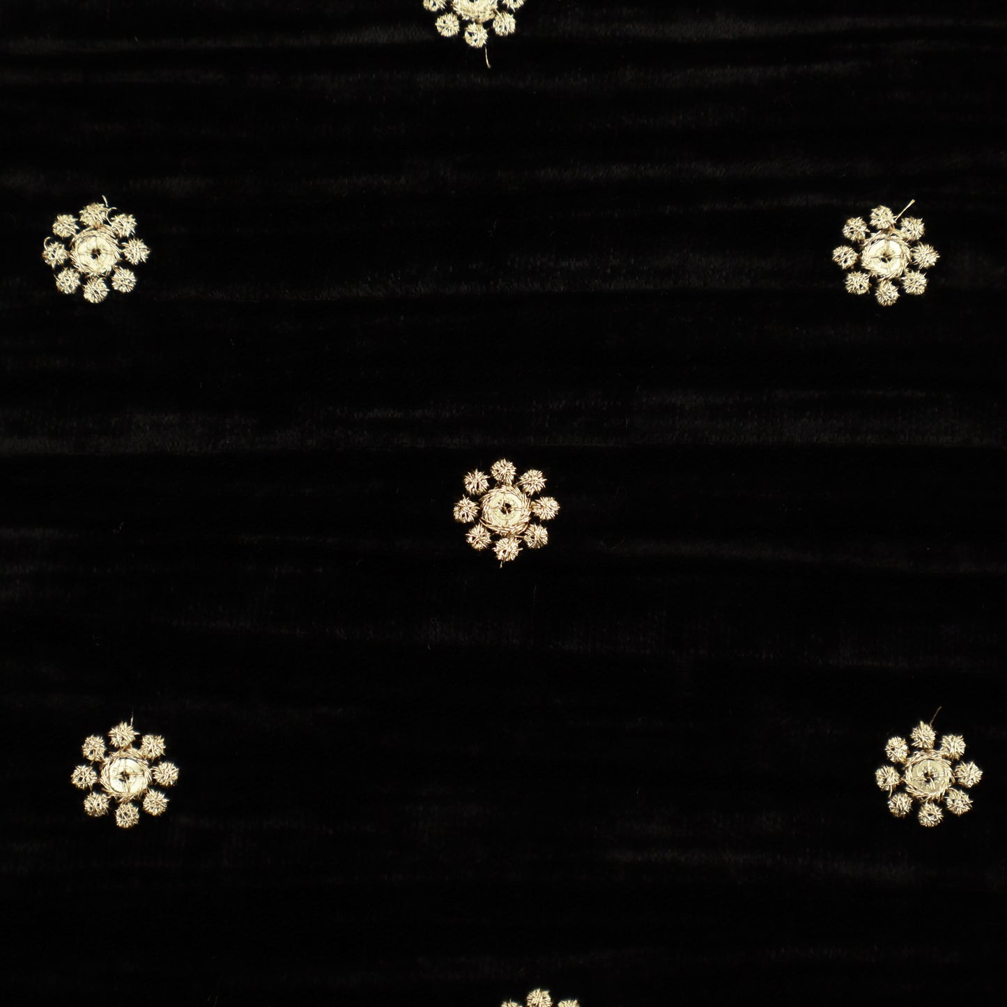 Black Color Velvet Booti Fabric