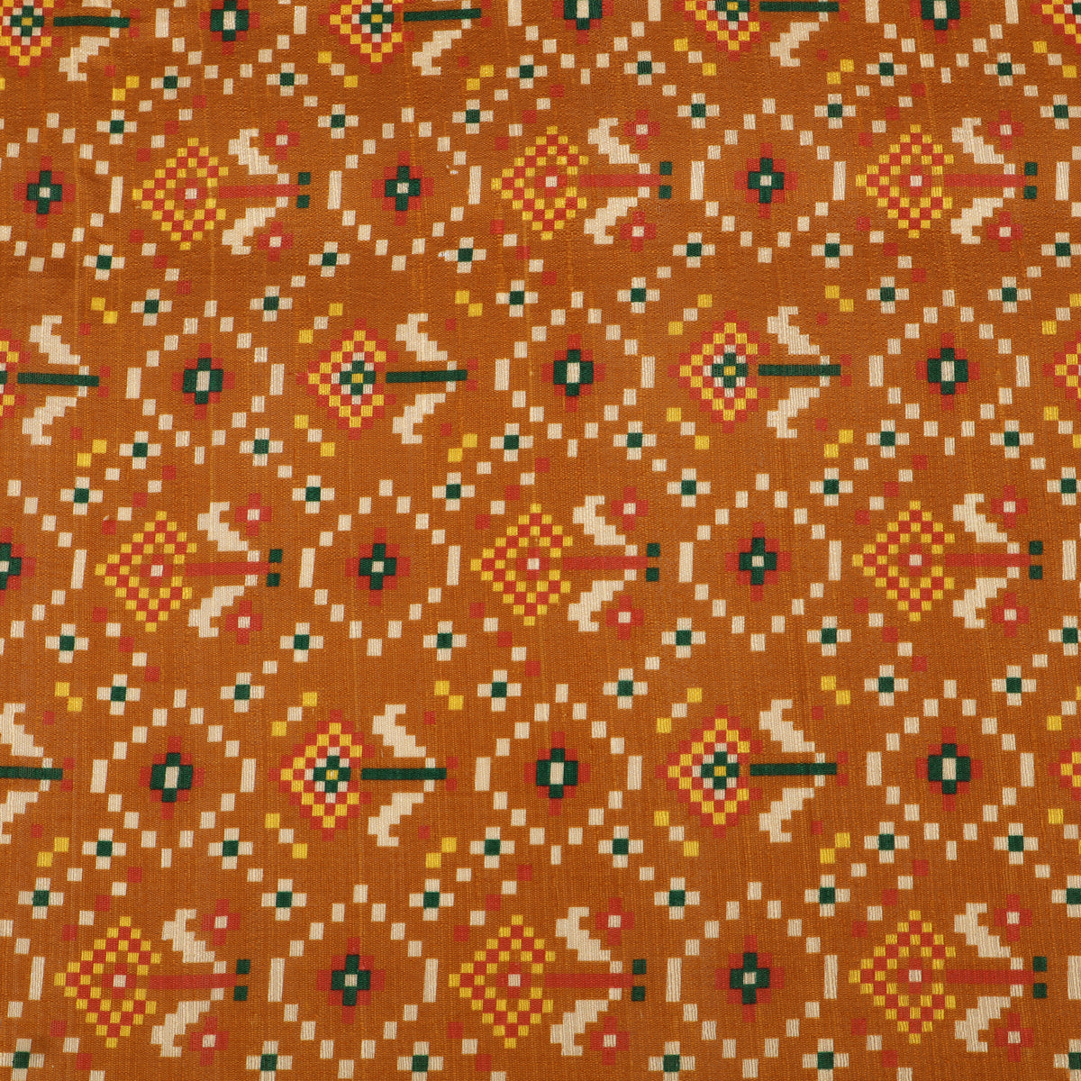 Raw Silk Ikkat Print Fabric