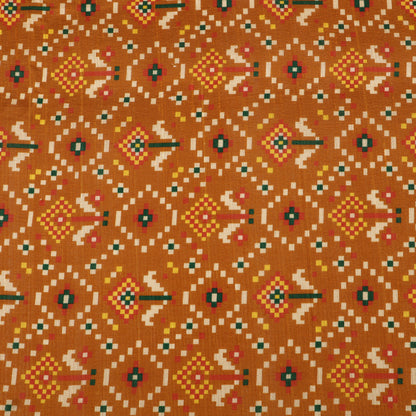 Raw Silk Ikkat Print Fabric