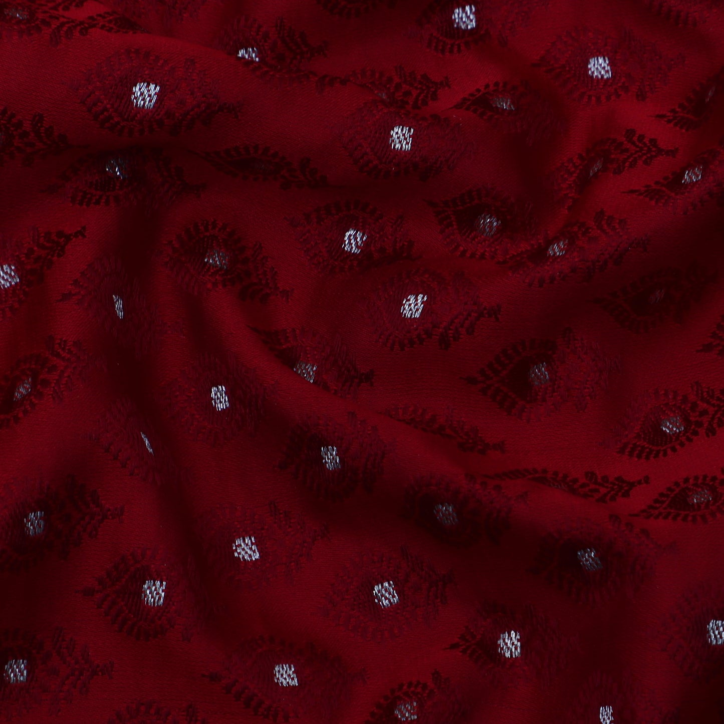 Maroon Color  Brocade Fabric