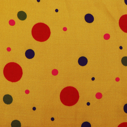 Yellow Color Modal Satin Hydra Print Fabric