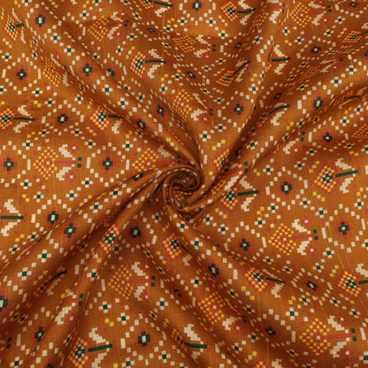Raw Silk Ikkat Print Fabric