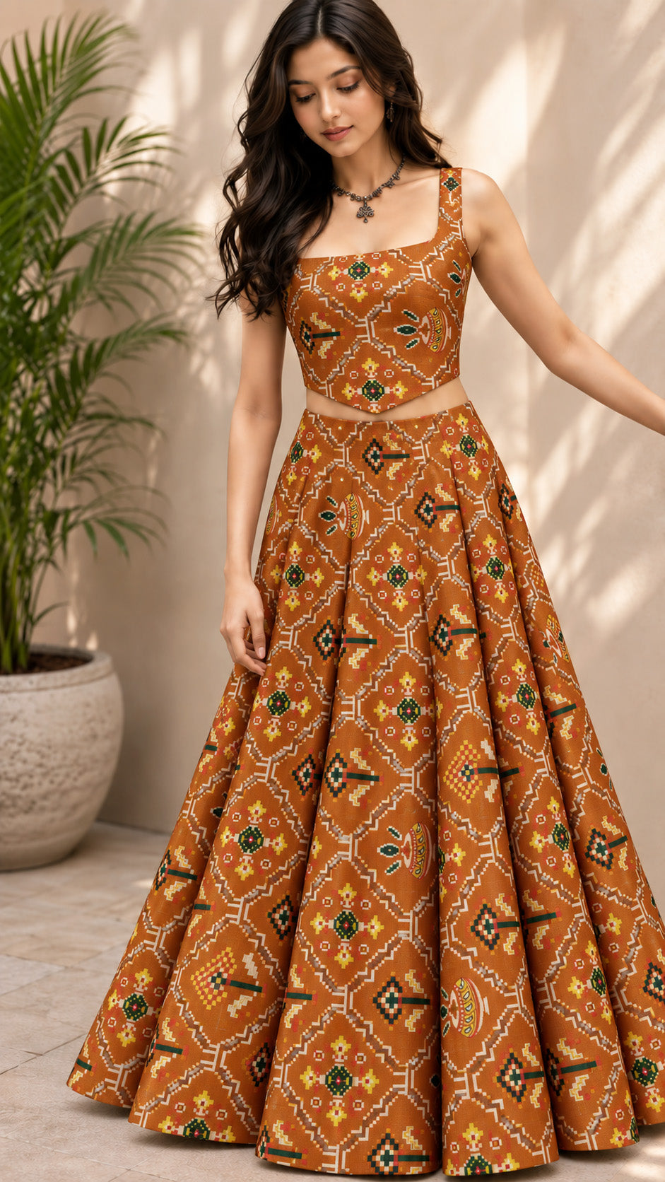 Raw Silk Ikkat Print Fabric