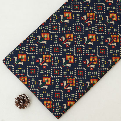 Raw Silk Ikkat Print Fabric