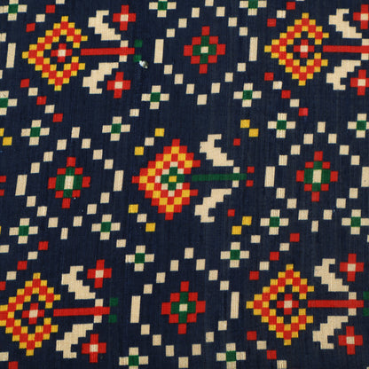 Raw Silk Ikkat Print Fabric