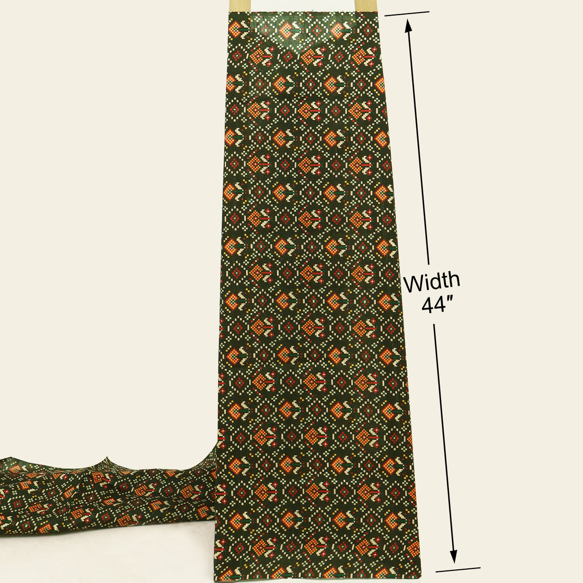 Raw Silk Ikkat Print Fabric
