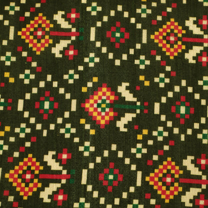 Raw Silk Ikkat Print Fabric