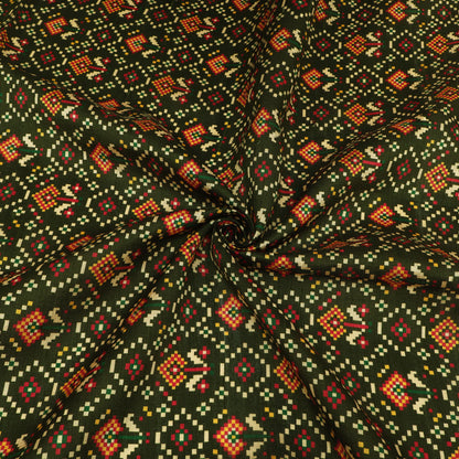 Raw Silk Ikkat Print Fabric