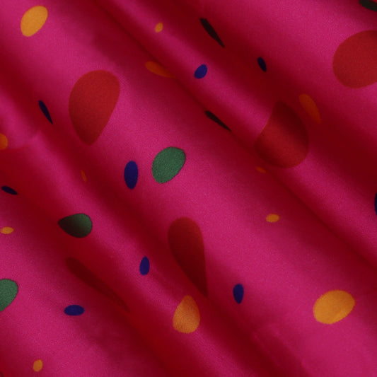 Pink Color Modal Satin Hydra Print Fabric