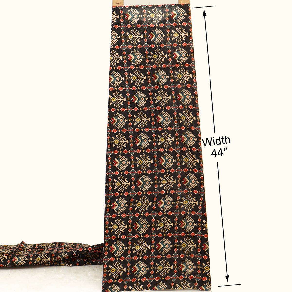 Raw Silk Ikkat Print Fabric