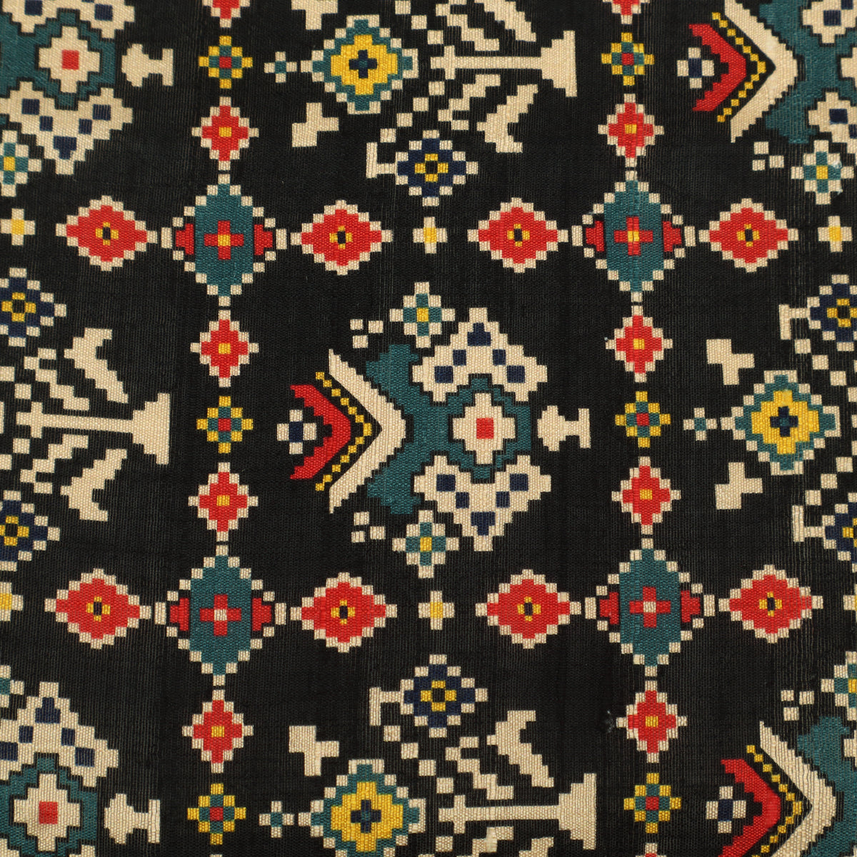 Raw Silk Ikkat Print Fabric