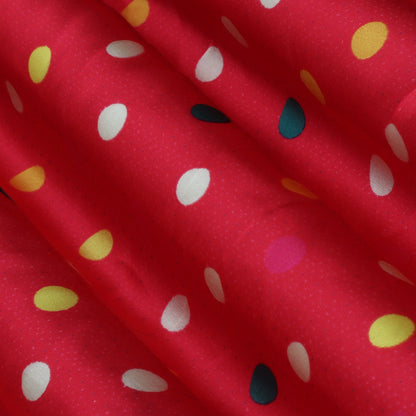 Red Color Modal Satin Hydra Print Fabric