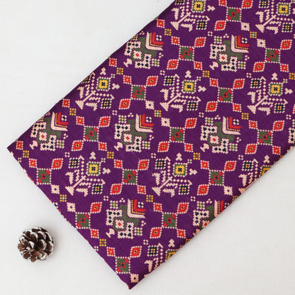 Raw Silk Ikkat Print Fabric