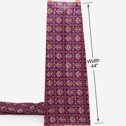 Raw Silk Ikkat Print Fabric