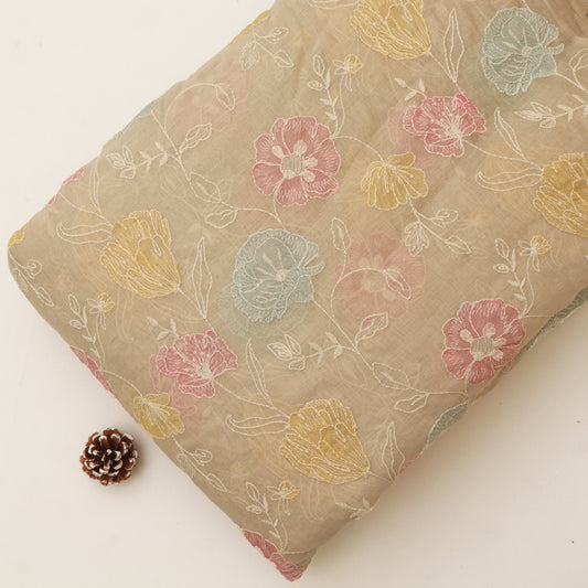 Chanderi Embroidery Fabric