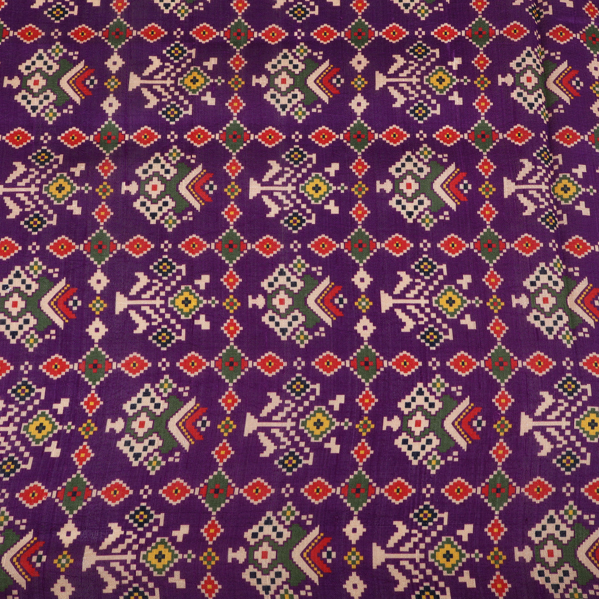 Raw Silk Ikkat Print Fabric