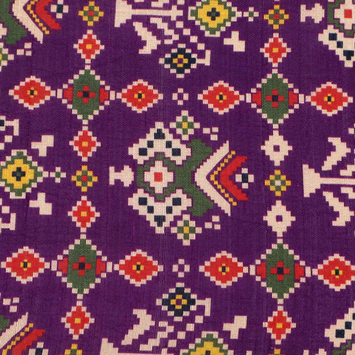 Raw Silk Ikkat Print Fabric